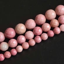 4-12mm natural redondo facetado rosa rhodonite rhodochroite contas para fazer jóias contas 15 neeneeneedlework diy grânulos trinket 2024 - compre barato