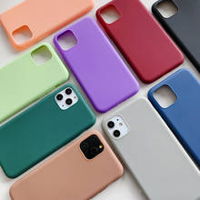 LOVECOM-funda trasera de silicona blanda para iPhone, protector de silicona de Color sólido, para iPhone 11 Pro Max XS Max XR 6 6S 7 8 Plus X 2024 - compra barato