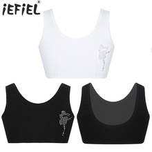 Girls Tanks Tops Round Neck Solid Color Crop Top Dance Stage Performance Jazz Exercise Fashion Sleeveless Kids Tops for Girls 2024 - buy cheap