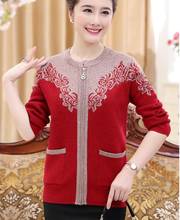 2020 middle-aged and elderly women, 50 years old, 60 mothers sweater,  clothes, cardigan jacket, old woman, autumn winter coat. 2024 - buy cheap