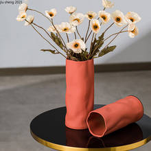 Европейская однотонная керамическая ваза, настольная Цветочная композиция, контейнер для гостиной, обеденного стола, Цветочная ваза, свадебное украшение 2024 - купить недорого
