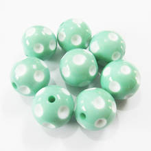Newest !!20mm 100pcs/lot  Mint Green/TQ Green Polka Dot Beads For Chunky Jewelry 2024 - buy cheap