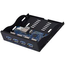 USB3.0 Floppy Front Panel 4-Port Front Panel for 3.5inch Floppy Bay 19 Pin to 4 Ports USB3.0 HUB Expansion Card 2024 - buy cheap