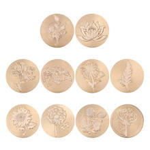 Wax Seal Stamp Head Vintage Round Antique Flower Sealing Wax Copper Stamp Head for DIY Scrapbooking Wedding Decor Craft 2024 - buy cheap