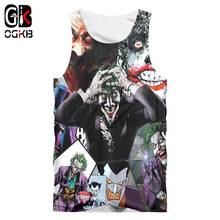 OGKB New Men's Tank Top Clown 3D Printed Vest Men's Wild Face Casual Male Joker Sleeveless Joke Top 2024 - buy cheap
