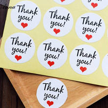 120 шт./лот подарочная упаковка, круглая белая наклейка с надписью «thank you» «love thank you», наклейка для упаковки, украшение для выпечки 2024 - купить недорого