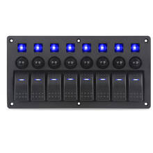 High Quality Blue Led 8 Gang Car Panel Switch for Marine Auto Boat Rocker Switches On-Off 12V 20A 24V 10A IP65 Waterproof 2024 - buy cheap