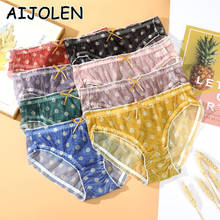 AIJOLEN Sexy Mesh See-through Chrysanthemum Panties Summer Mesh Thin Ladies Underpants Sweet Little Daisy Underwear for Women 2024 - buy cheap