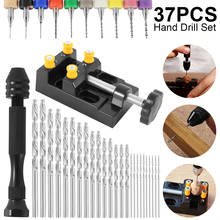 37pcs Micro Aluminum Hand Drill With Keyless Chuck HSS Twist Drill Bit Woodworking Drilling Rotary Tools Hand Drill Manual 2024 - buy cheap