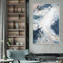 Mordern Abstract Painting On Canvas Blue Acrylic Painting Art Brush Painting Contemporary Canvas Painting Large Room Wall Art 2024 - buy cheap