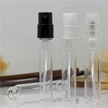 Paquete de prueba de vidrio de 2ml Parfum Snap Bottle Sample Bayon Spray Bottle rellenable, atomizador de fragancia, botella de Perfume de vidrio negro y blanco 2024 - compra barato