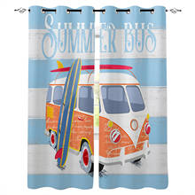Bus Surfboard Summer Beach Window Curtains Home Decor Living Room Curtains Kitchen Drapes Panel Curtains for Bedroom 2024 - buy cheap