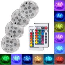 10 LEDs RGB Submersible Light Remote Control Waterproof Fish Tank Lamp Pond Fountain Swimming Pool Underwater Decorative Light 2024 - buy cheap