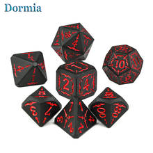 Juego de dados de Metal de poliedro para juegos de rol, juego de mesa DND RPGs con bolsa de almacenamiento, nuevo 2024 - compra barato