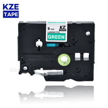 Cinta de etiquetas laminada blanca sobre verde Tze725, 9mm, cartucho, cinta tze, Tze-725, tze725, para p-touch PT 2024 - compra barato