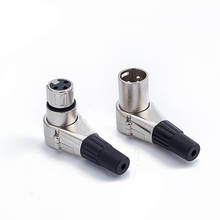 3Pin Right Angle XLR Connector Male Female Micphone Plug Audio Cable Connector 2024 - buy cheap