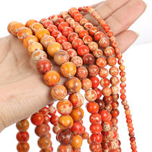 Natural Stone Beads Orange Yellow Imperial Stone Beads Emperor Stone Loose Beads For Jewelry Making 4 6 8 10 12mm 2024 - buy cheap