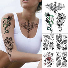 Waterproof Temporary Tattoo Sticker Snake Rose Girl Sword Flash Tattoos Eagle Rose Old School Body Art Arm Fake Tatoo Women Men 2024 - buy cheap
