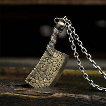 Antique Bronze/Silver Color Viking Necklace Men Retro Cool Knife Pendant Boy Charms Meat Cleaver Handmade Jewelry Gift Wholesale 2024 - buy cheap