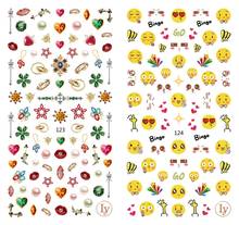 5 sheet 15 type Colorful Japanese Nail Stickers Designs Gummed 3D Nail Art Stickers Decals Makep Art Decorations LY-121-135 2024 - buy cheap