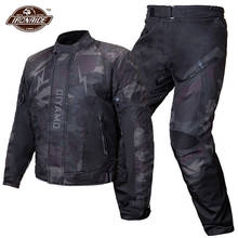Waterproof Motorcycle Jacket Men Moto Jacket+Pants Camouflage Motocross Suit Racing Riding Moto Protection Set For 4 Season 2024 - buy cheap