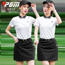 PGM Женская футболка для гольфа, костюмы с юбкой, женская рубашка с коротким рукавом, быстро сохнет, платье с юбкой, теннис, бейсбол, одежда, спортивная одежда 2024 - купить недорого