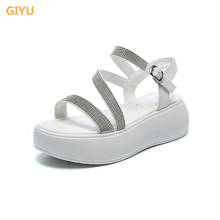 2021 Summer Shoes Woman Flat Platform Sandals Women Soft Leather Buckle Casual Shoes Open Toe Gladiator Wedges Women Sandals 2024 - buy cheap