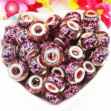 20pcs/lot Mixed Pink Red Color Charm Murano Resin Beads Large Hole Core Fit European Pandora Bracelet Bangle DIY Women Jewelry 2024 - buy cheap