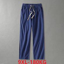 summer spring wide leg pants linen cotton Chinese style plus size 7XL 8XL 9XL tang suit vintage homewear pants loose elasticity 2024 - buy cheap