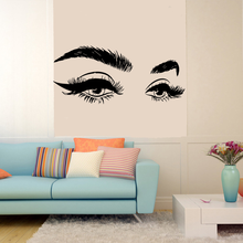 2020 New Arrivels Beautiful Eyelashes Eye Vinyl Wall Sticker Decal Modern Home Decor Art Salon Girls Eyes Eyebrows Wall Decals 2024 - buy cheap