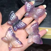 Натуральный флюорит резьба красивые украшения для дома бабочки 2024 - купить недорого