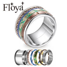 Floya BOHO Band Rings For Women Argent Rotatable Interchangeable Stainless Steel Rings Fashion Filled Ring Anilles 2024 - buy cheap