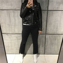 ladies genuine leather jacket women real leather jacket rivet leather jacket 2024 - buy cheap