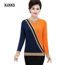 XJXKS Plus Size Sweater Women Pullover S-5XL Large Size Clothes High Quality Wool Cashmere Sweater Knitted Long Sleeve Jumper 2024 - buy cheap
