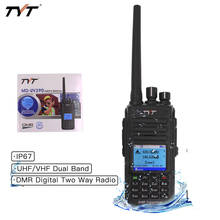 Tyt MD-UV390 dmr digital walkie talkie uv390 ip67 à prova dip67 água dupla banda tempo dlot rádio digital upgrde de MD-390 2024 - compre barato