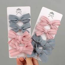 Oaoleer New 4Pcs/Set Cotton Baby Solid Color Hair Bows With Clip Solid Color Cotton Baby Hairpins Barrettes Hair Accessories 2024 - buy cheap