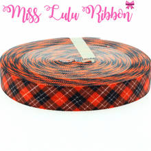 10 Yards/Lot 5/8" 16mm Christmas Scottish Tartan Printed Fold Over Elastic Ribbon HT01-PG025-06042 2024 - buy cheap