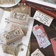 Vintage boleto Serie de viajes decoración sello sellos de goma madera para Scrapbooking papelería bricolaje estándar sello 2024 - compra barato