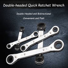 ROLKETU  Double End Two-way Ratcheting Wrench Spanner Hand Tool Gear Ring Wrench Ratchet Handle Chrome Vanadium Full Polish 2024 - buy cheap