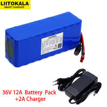 Liitokala-Paquete de batería de litio de alta potencia, 36V, 12Ah, 18650, 12000mAh, para motocicleta, coche eléctrico, bicicleta, Scooter con BMS + cargador de 2A 2024 - compra barato