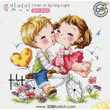 Gold Collection Lovely Counted Cross Stitch Kit Lover of Spring Light Boy and Girl Childhood Love SO 2024 - buy cheap