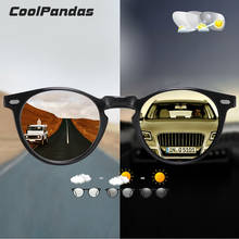 Coolpandas óculos de sol polarizado unissex, óculos fotocromático redondo pequeno para dirigir unissex tr90 2024 - compre barato