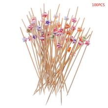 Palillos de comida de flores acrílicas para postre, Buffet, fruta, ensalada, tenedor, pastel, Muffin de fiesta, 100 Uds., 12cm 2024 - compra barato