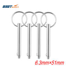 4PCS 6.3*51mm BSET MATEL Marine Grade 1/4 inch Quick Release Ball Pin for Boat Bimini Top Deck Hinge Marine Stainless Steel 316 2024 - buy cheap