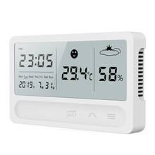 Multifunctional Digital LCD Touching Screen Weather Clock Temperature and Humidity Monitoring Meter 2024 - buy cheap