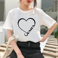2020 Summer Women T-shirt Black and white love Printed Tshirts Casual Tops Tee Harajuku 90s Vintage White tshirt Female Clothing 2024 - buy cheap