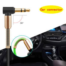 Conector de audio montado en el vehículo, macho a macho, aux, línea de grabación, 3,5mm, codo, altavoz de coche 2024 - compra barato