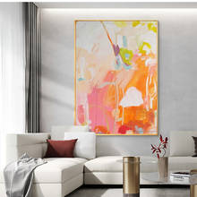 Pintura a óleo abstrata em tela quadros decorativo de salão moderno, decoração nórdica para casa parede de sala de estar 2024 - compre barato