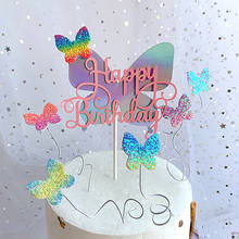 New Colorful Butterfly Happy Birthday Cake Topper Distinctive Birthday Cupcake Topper for Girls Birthday Party Cake Decorations 2024 - buy cheap