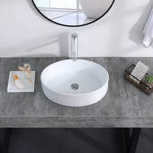 Bathroom Above Counter Oval Porcelain Ceramic Vessel Vanity Sink Art Basin - White Porcelain - with Pop Up Drain Stopper 2024 - buy cheap